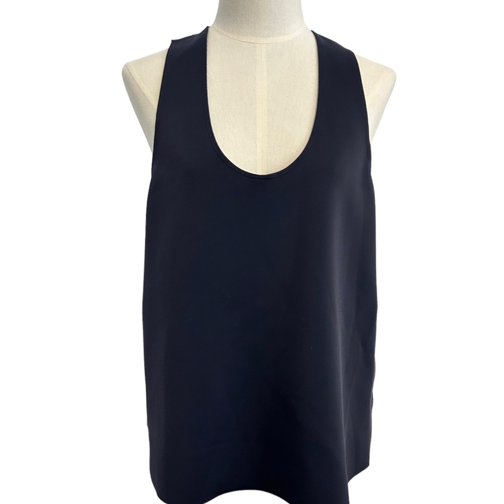Helmut Lang navy blue scoop neck‎ tank sleeveless top womens large.